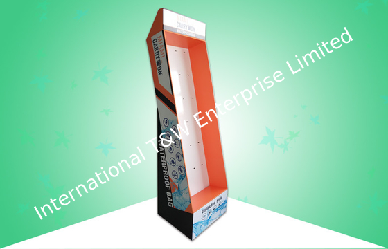Good price Plastic Hooks Cardboard Floor Display Stands Matt Finish Tilt Back With Waterproof Bag online