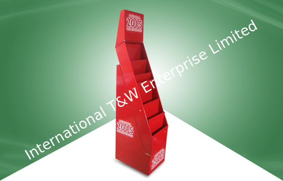 Good price Books / Brochure / Magazine Pop Cardboard Display Stand In Red Color online