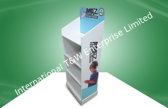 Good price Four-shelf POP Cardboard Display Eco-friendly With Different Header Cards For Selling Earbuz Items To Wal-mart online