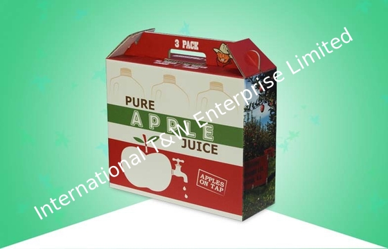 Good price Custom Corrugated Paper Packaging Boxes Apple Juice Container With Strong Handle online