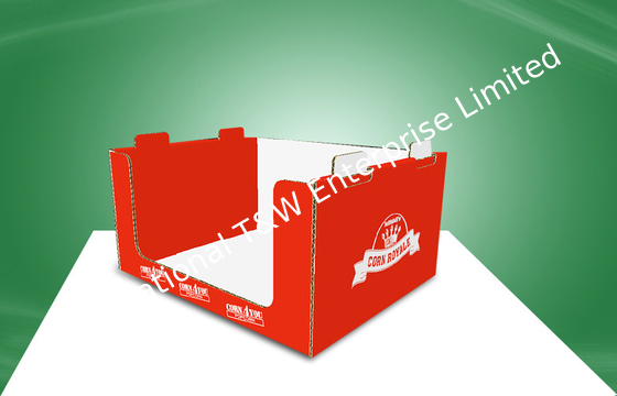 High Effective Cardboard Popcorn PDQ Tray / Countertop Cardboard Display Box