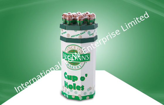 Good price 8 Faces  Recyclable Corrugated Cardboard Dump Bins Glossy / Matt PP Lamination For Cup Snacks online